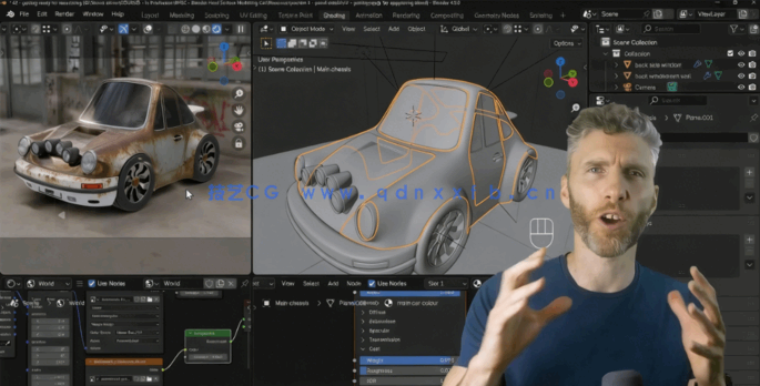Blender硬表面建模小型赛车实战制作训练视频教程(图2)