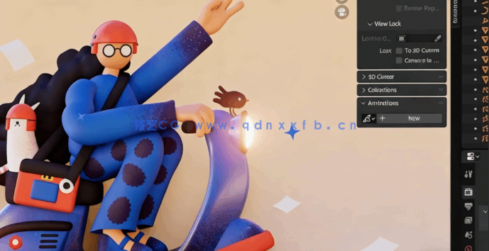 Blender 2D手绘风格角色转化为3D模型技术视频教程(图2)