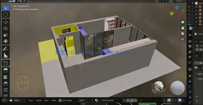 Blender室内建筑可视化效果制作流程视频教程(图3)