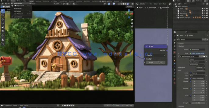 Blender手绘卡通风格小屋制作流程视频教程(图5)