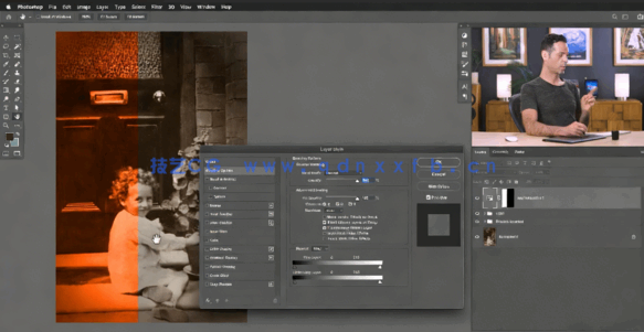 PS老照片磨损褪色修复还原技巧视频教程(图2)
