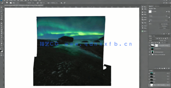 PS逼真北极光效果场景图像后期处理视频教程(图1)