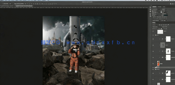 【中文字幕】PS科幻场景图像后期素材合成技能创建过程视频教程(图1)