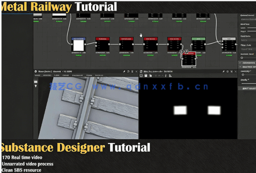 Substance 3D Designer金属铁路铺轨材质实例制作视频教程(图5)