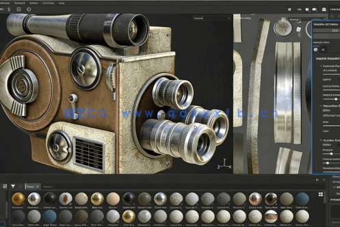 Substance Painter逼真老式相机材质纹理实例制作视频教程(图2)