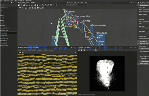 Substance Designer逼真羽毛PBR纹理实例制作视频教程(图1)