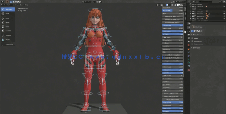 Blender《新世纪福音战士》角色惣流·明日香建模制作视频教程(图5)