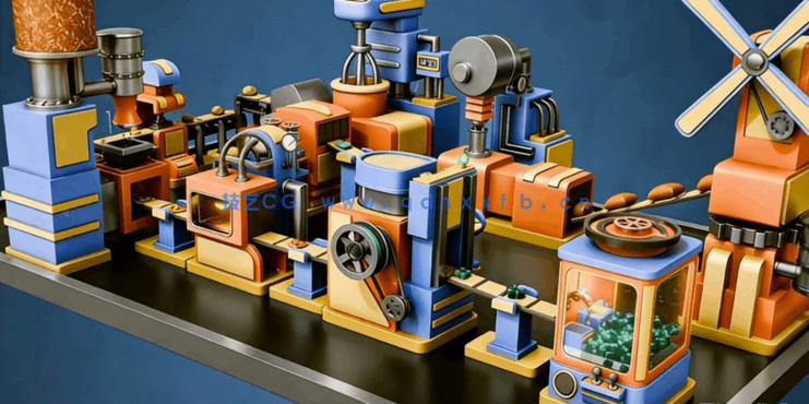 Blender饼干工厂实例项目完整制作流程视频教程(图2)