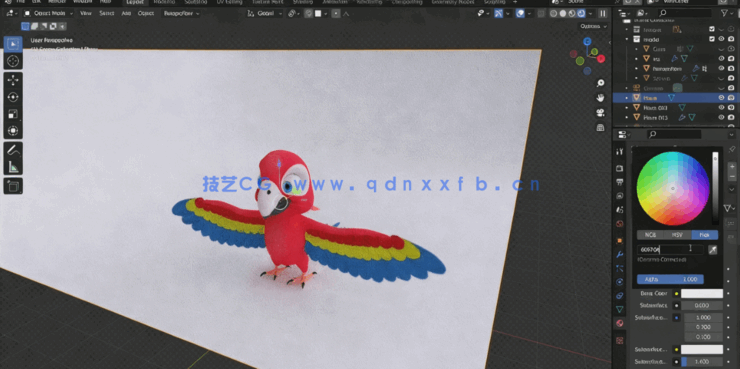 Blender从零开始学习鹦鹉角色制作完整流程视频教程(图2)