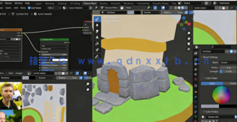 Blender城堡炮塔模型纹理绘制视频教程(图3)