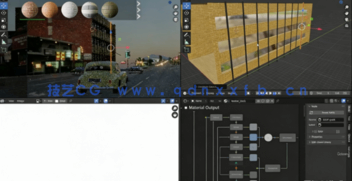 Blender复古写实汽车街道城市环境场景制作视频教程(图4)