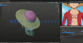 Blender海贼王路飞动漫角色完整制作流程视频教程 (图3)