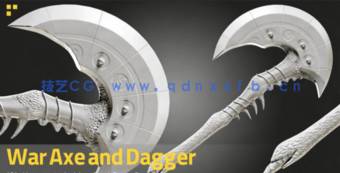 游戏斧头和匕首武器完整建模流程视频教程(图4)