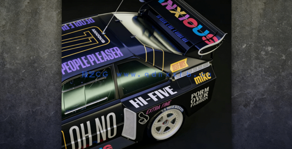 Blender汽车赛车指定涂装纹理设计视频教程 (图3)