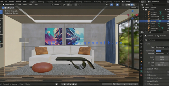 Blender室内客厅建模渲染完整技术训练视频教程(图4)