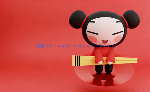 Blender创建Pucca中国娃娃卡通人物角色视频教程(图1)