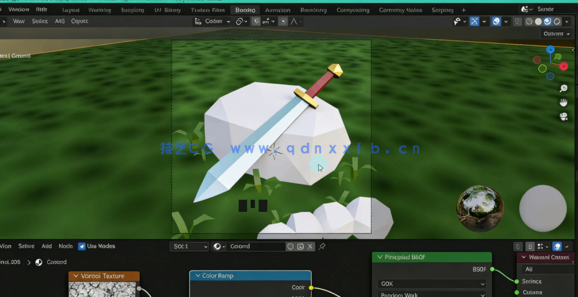 Blender游戏幻想刀剑武器低多边形模型完整制作视频教程(图4) Blender游戏幻想刀剑武器低多边形模型完整制作视频教程(图4)