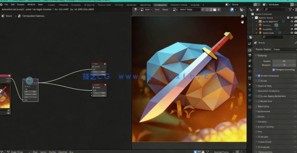 Blender游戏幻想刀剑武器低多边形模型完整制作视频教程(图5) Blender游戏幻想刀剑武器低多边形模型完整制作视频教程(图5)