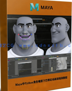 Maya中Python角色嘴唇下巴绑定动画训练频教程(图1)