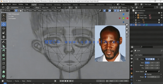 Blender头部低多边形建模技术视频教程(图2)
