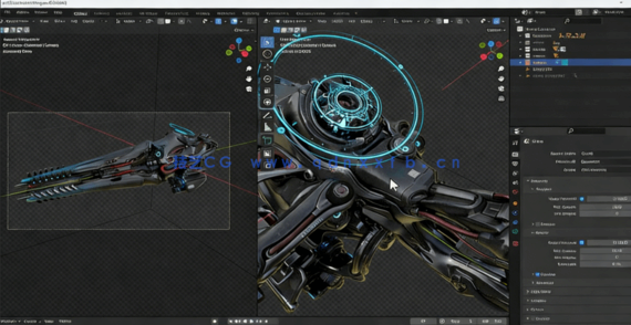 Blender 3D游戏武器VR设计工作流程视频教程(图6)