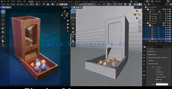 Blender 3D木制骰子滚动物理动画制作视频教程(图3)