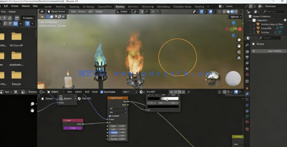 Blender几何节点逼真火焰动画特效制作视频教程(图4)