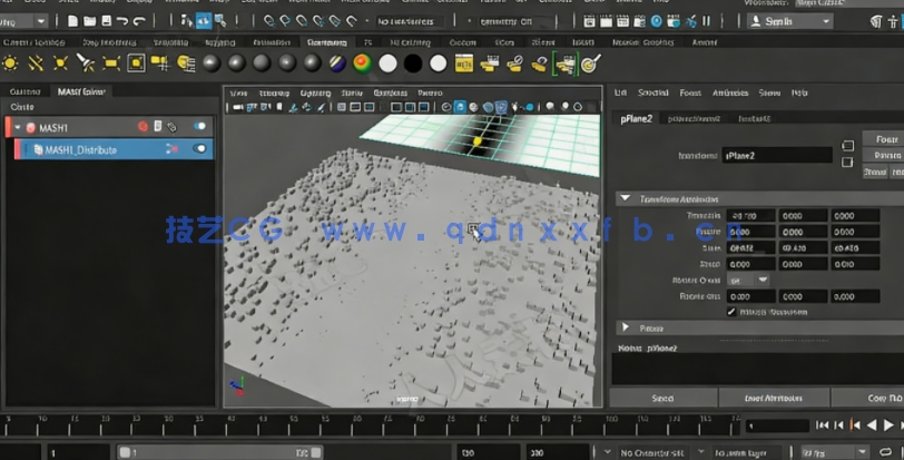 Maya中Mash逼真草坪实例制作训练视频教程(图6)