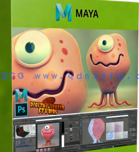 Maya卡通章鱼怪兽角色完整实例制作视频教程(图1)