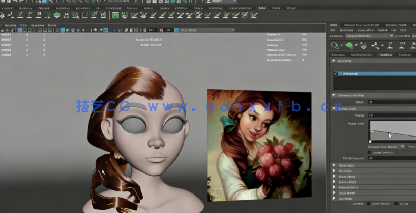 Maya卡通女孩头发修饰完整制作大师级视频教程(图4)