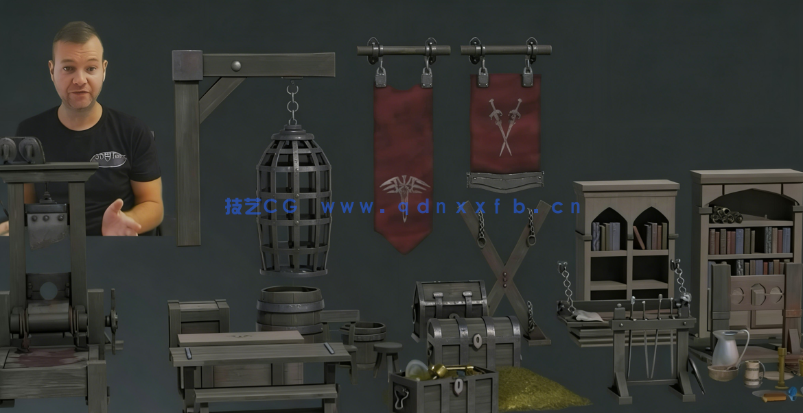 Blender与UE地下城游戏道具制作流程视频教程 (图2)