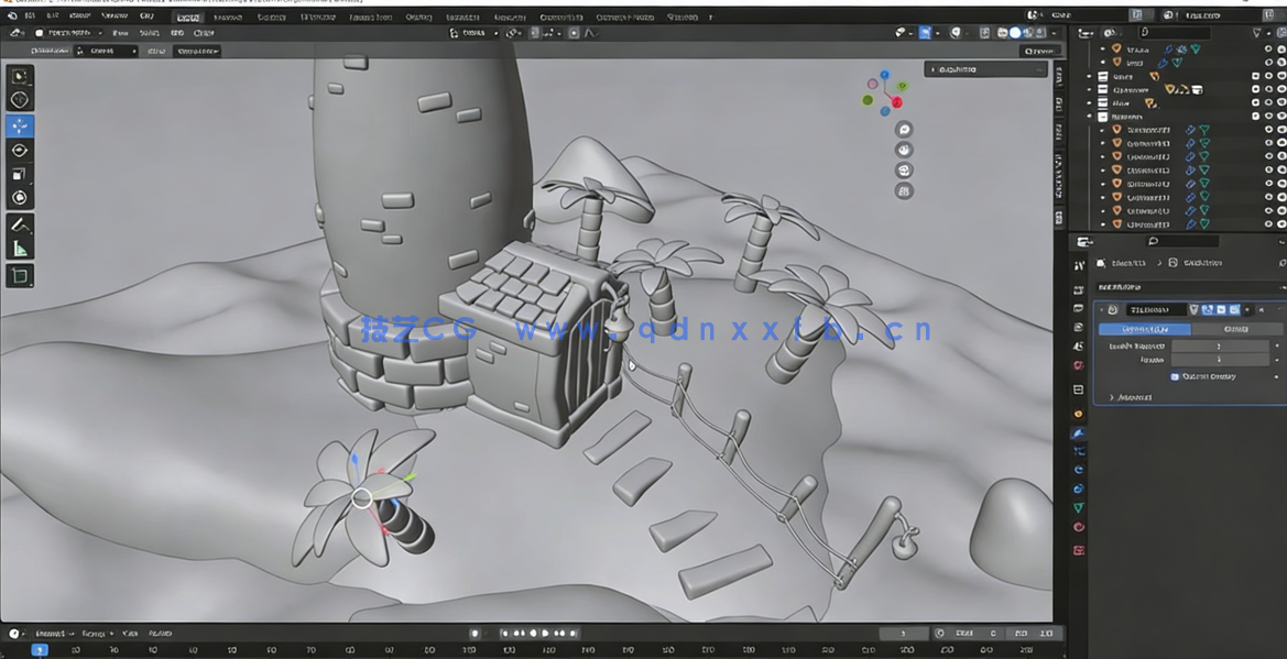 Blender灯塔场景风格化建模实例制作视频教程(图2)