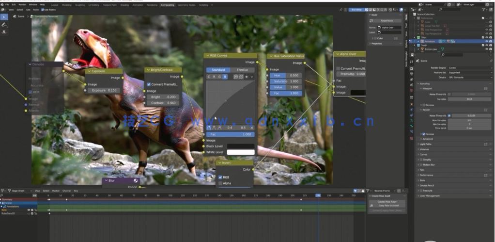 Blender 3.0+暴龙从建模到贴图完整实例制作视频教程(图2)