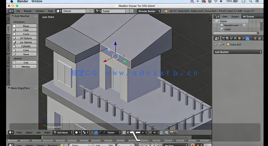 Blender3D低多边形游戏房屋资产设计视频课程(图2)