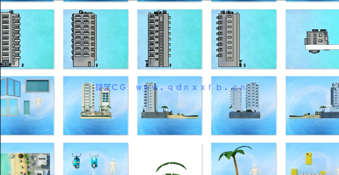 Blender热带酒店度假村场景完整制作流程视频教程(图3)