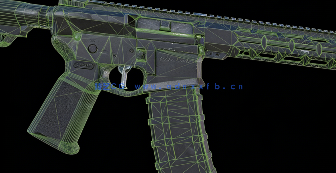 Blender游戏武器AR-15机枪完整制作流程视频教程 (图4)