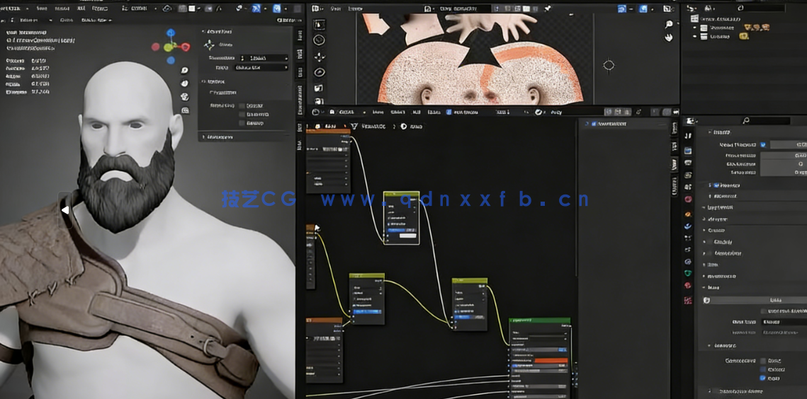 Blender奎托斯《战神》游戏角色完整制作流程视频教程(图5)