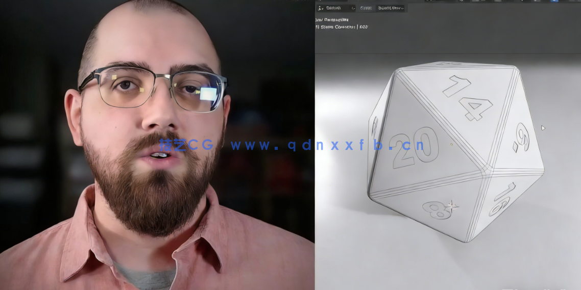 Blender鲜艳颜色20面塑料树脂材质骰子实例制作视频教程(图2)