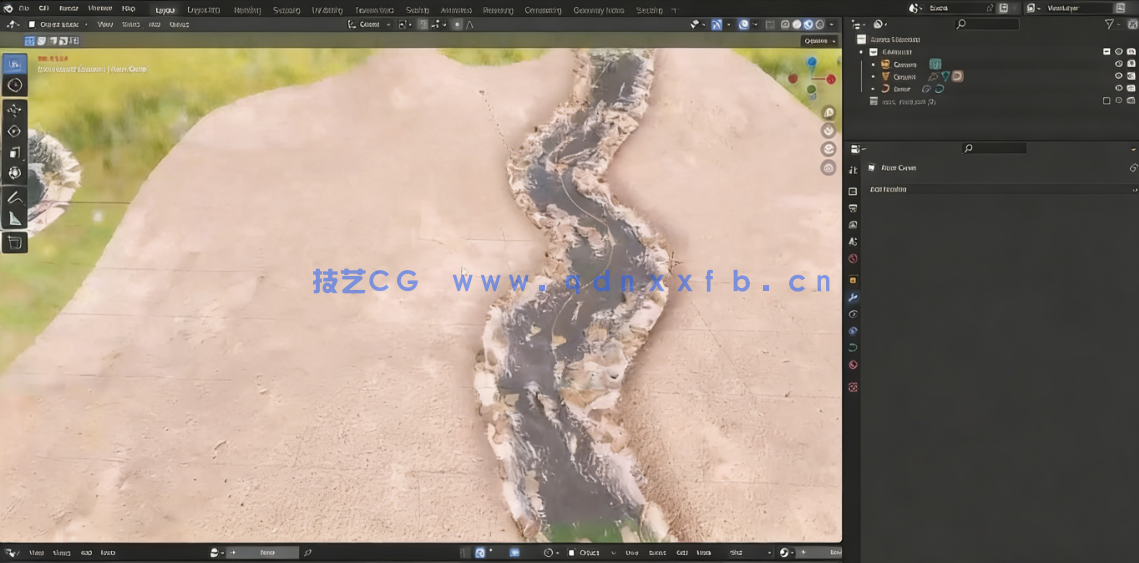 Blender使用插件制作苔藓与流水效果视频教程(图2)
