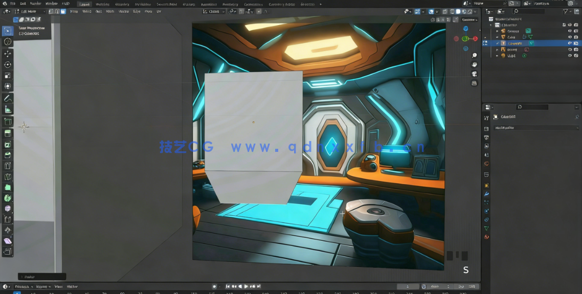 Blender未来科幻房间环境场景制作视频教程(图2)