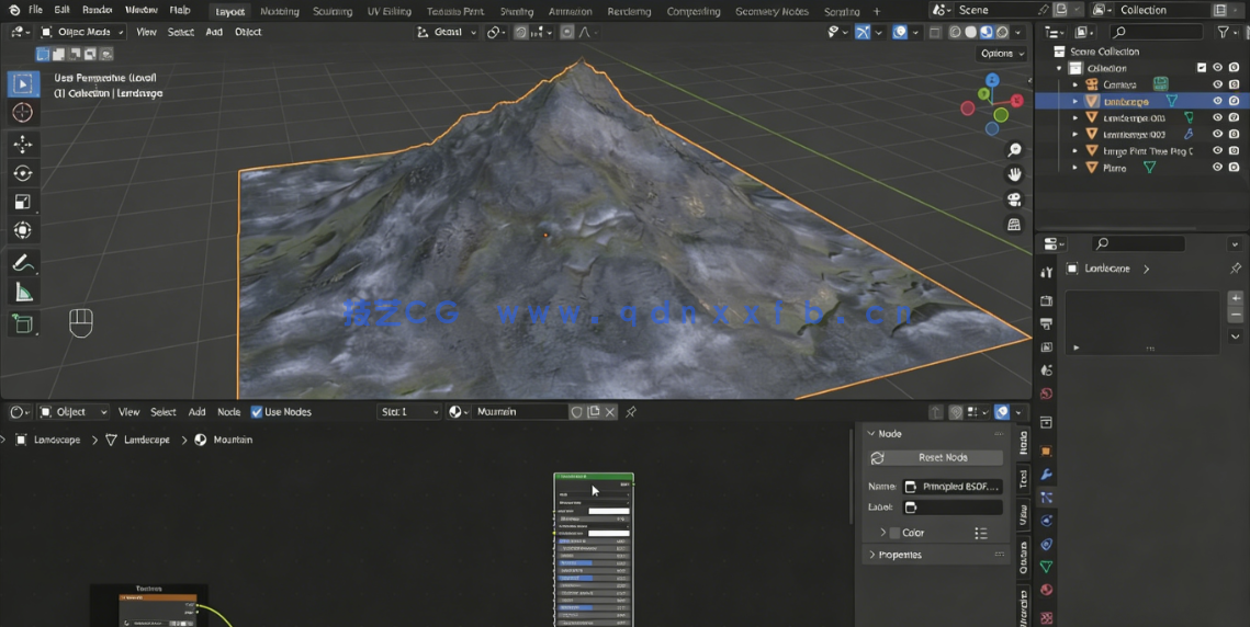 Blender逼真高楼湖景景观雕刻制作流程视频教程(图2)