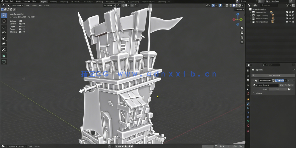 Blender 4.1城堡游戏资产纹理绘制视频教程(图2)