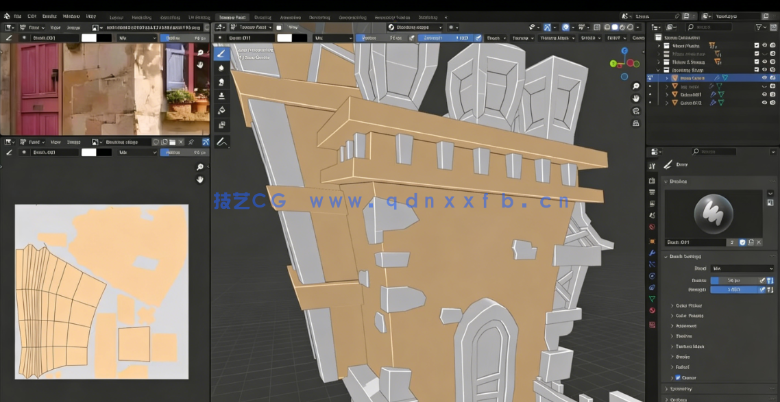 Blender 4.1城堡游戏资产纹理绘制视频教程(图5)