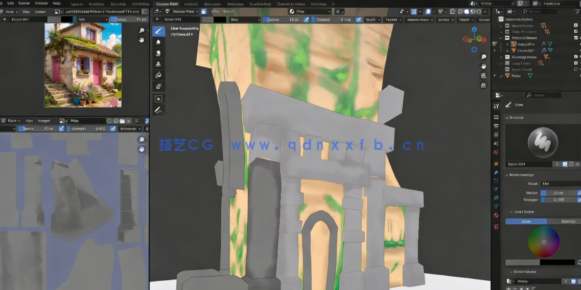 Blender 4.1城堡游戏资产纹理绘制视频教程(图6)