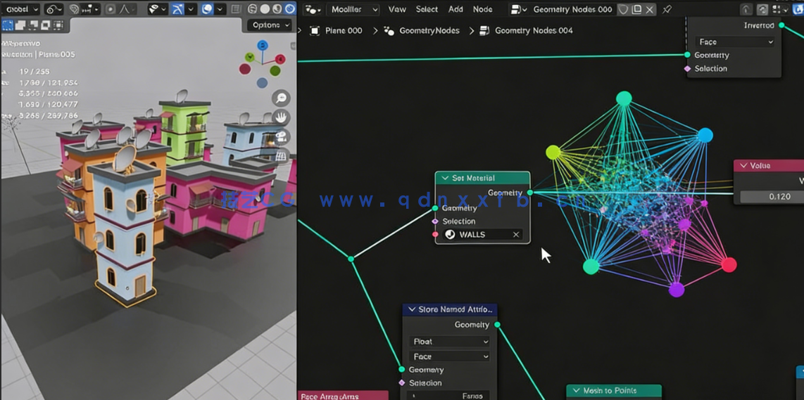 Blender 4几何节点制作程序化建筑视频教程(图6)