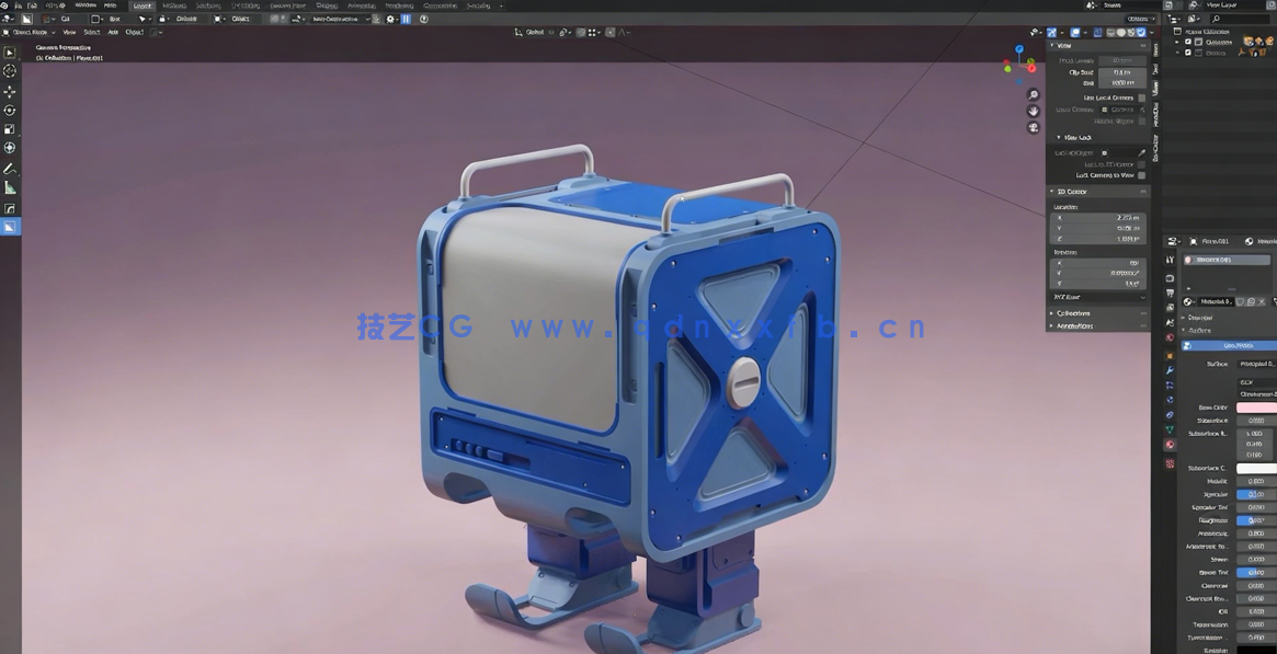 Blender可爱盒子机器人实例制作视频教程 (图3)