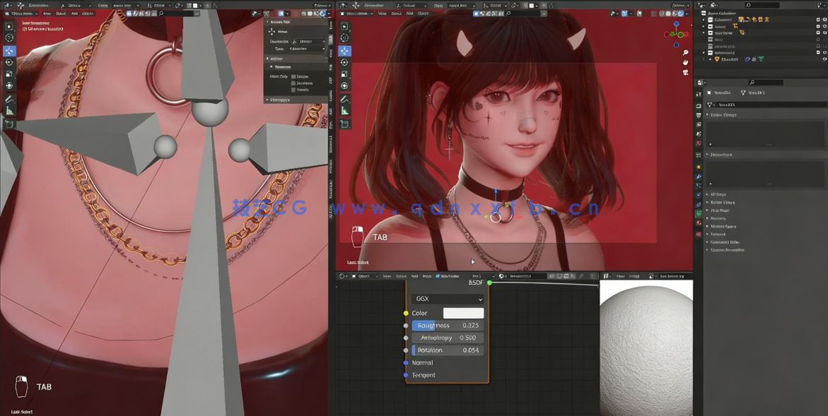 Blender可爱棒球女孩角色完整实例制作训练视频教程(图2)