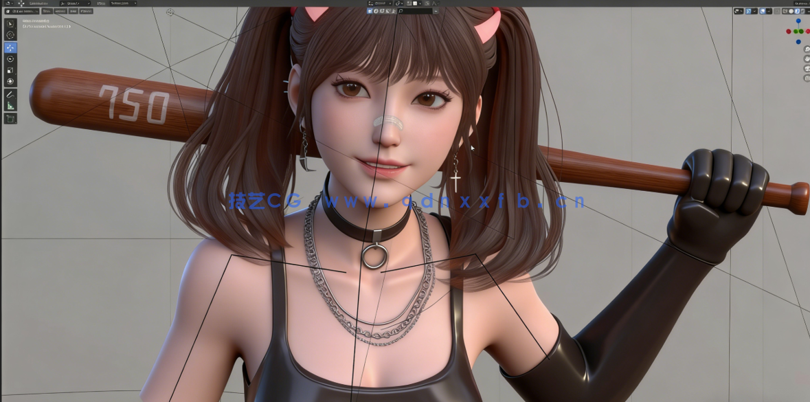 Blender可爱棒球女孩角色完整实例制作训练视频教程(图3)