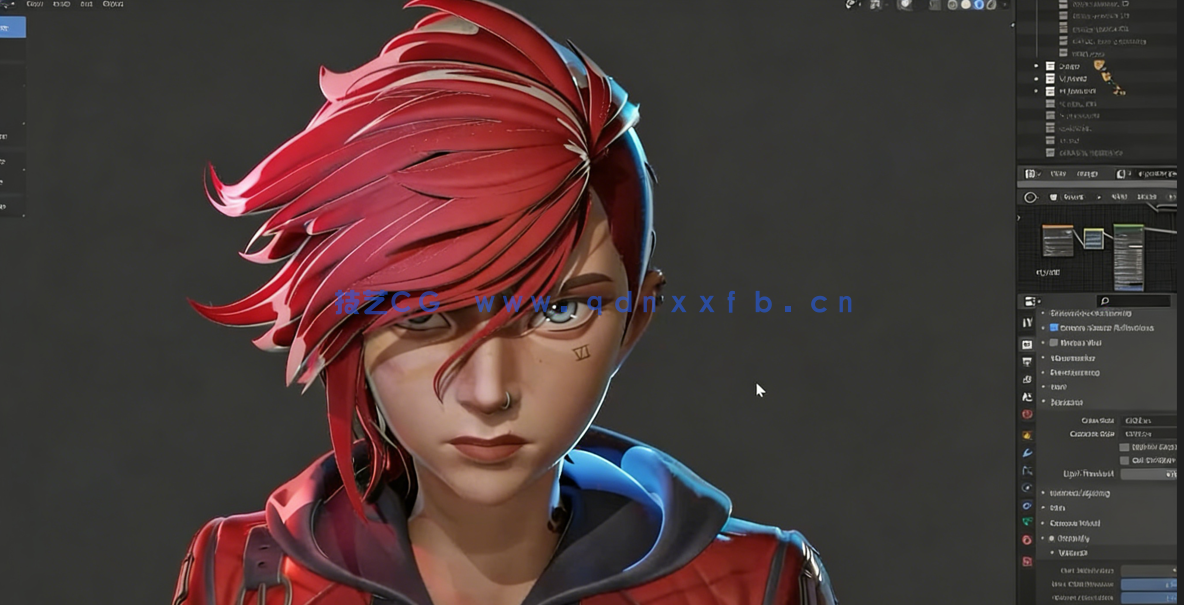  Blender英雄联盟游戏角色皮城执法官Vi制作视频课程 (图5)