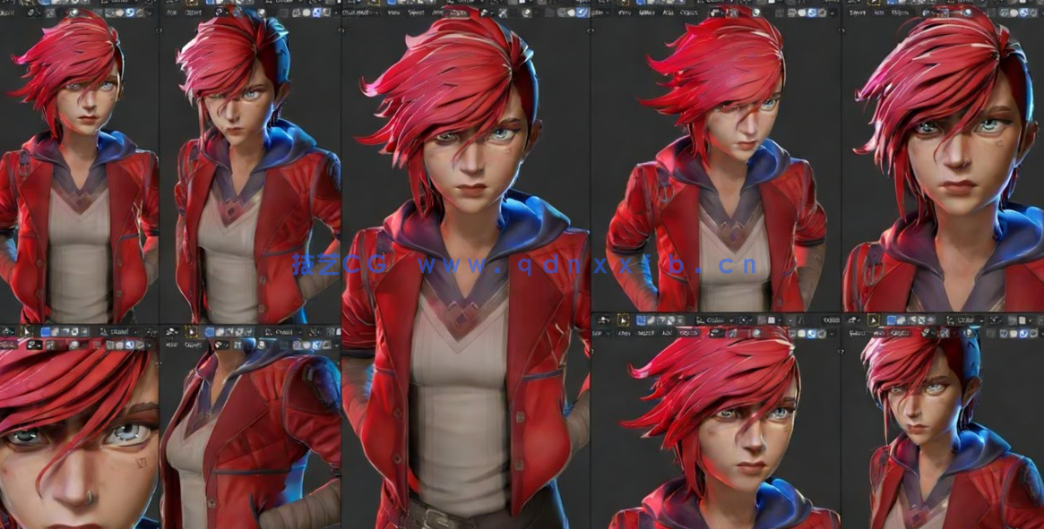  Blender英雄联盟游戏角色皮城执法官Vi制作视频课程 (图3)